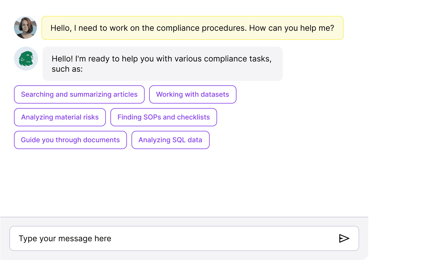 Rosella AI chat in Parakeet Risk platform.